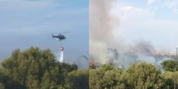 Vasto incendio a Capoterra, le fiamme lambiscono l’Rsa di via Lombardia