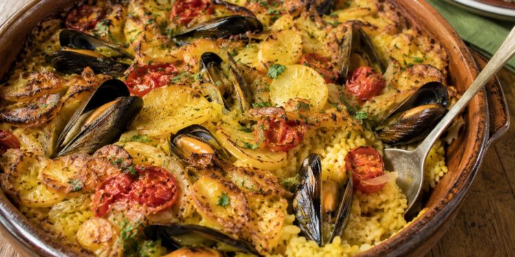 La cultura nel piatto, tiella barese di riso, patate e cozze