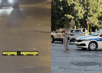 Cagliari, in mezzo alla strada ferma le macchine in corsa con il rischio di essere investita