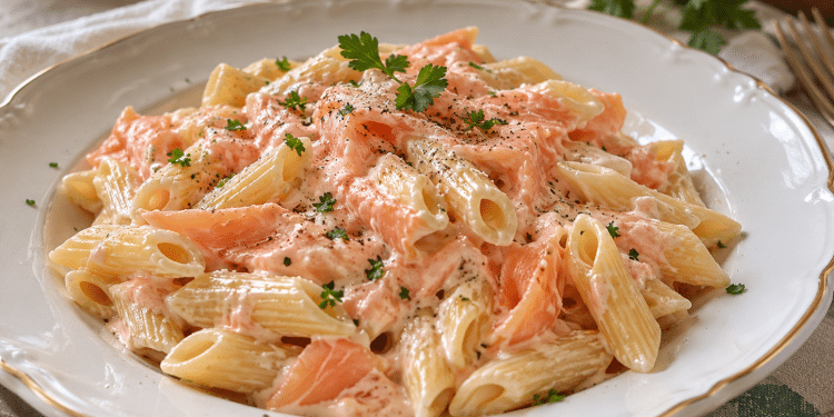 La cultura nel piatto: mezze penne al salmone affumicato con panna