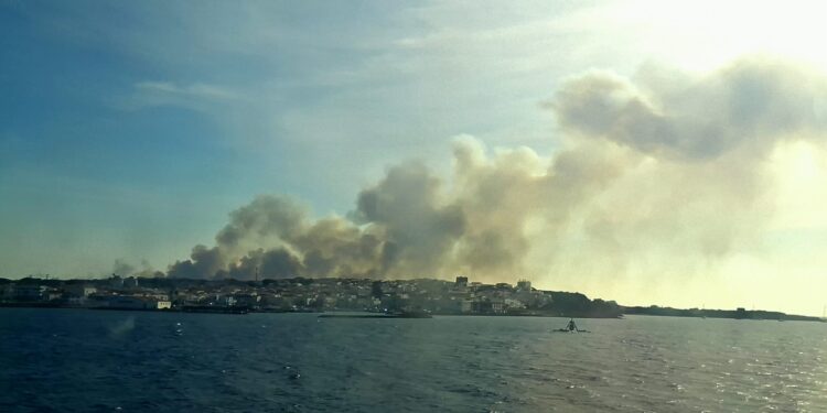 Inferno di fuoco a Calasetta, fiamme alimentate dal vento: tanta paura e case evacuate
