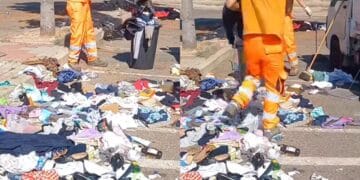 Cagliari, dopo il Mercatino Cuore cumuli di immondizia ricoprono il piazzale