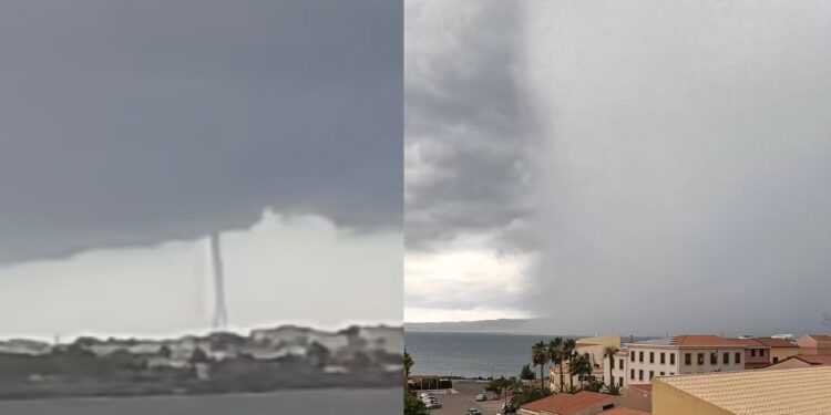 Forte temporale a Portoscuso e una tromba marina a Calasetta: pioggia e temperature in picchiata nel Sud Sardegna