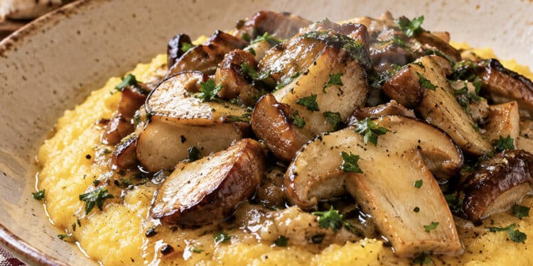 La cultura nel piatto, polenta morbida con funghi porcini