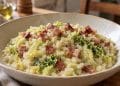 La cultura nel piatto, risotto con verza e pancetta croccante
