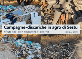 Discariche di amianto e roghi di rifiuti nelle campagne di Sestu: “Situazione sempre più grave”