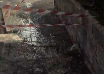 Cagliari, maxi perdita idrica tra via Capula e via San Carlo